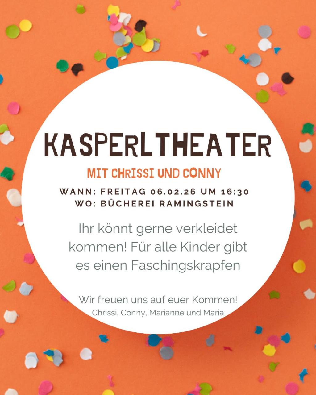 Einladung zum Kasperltheater am 26.03.2026 um 16:30